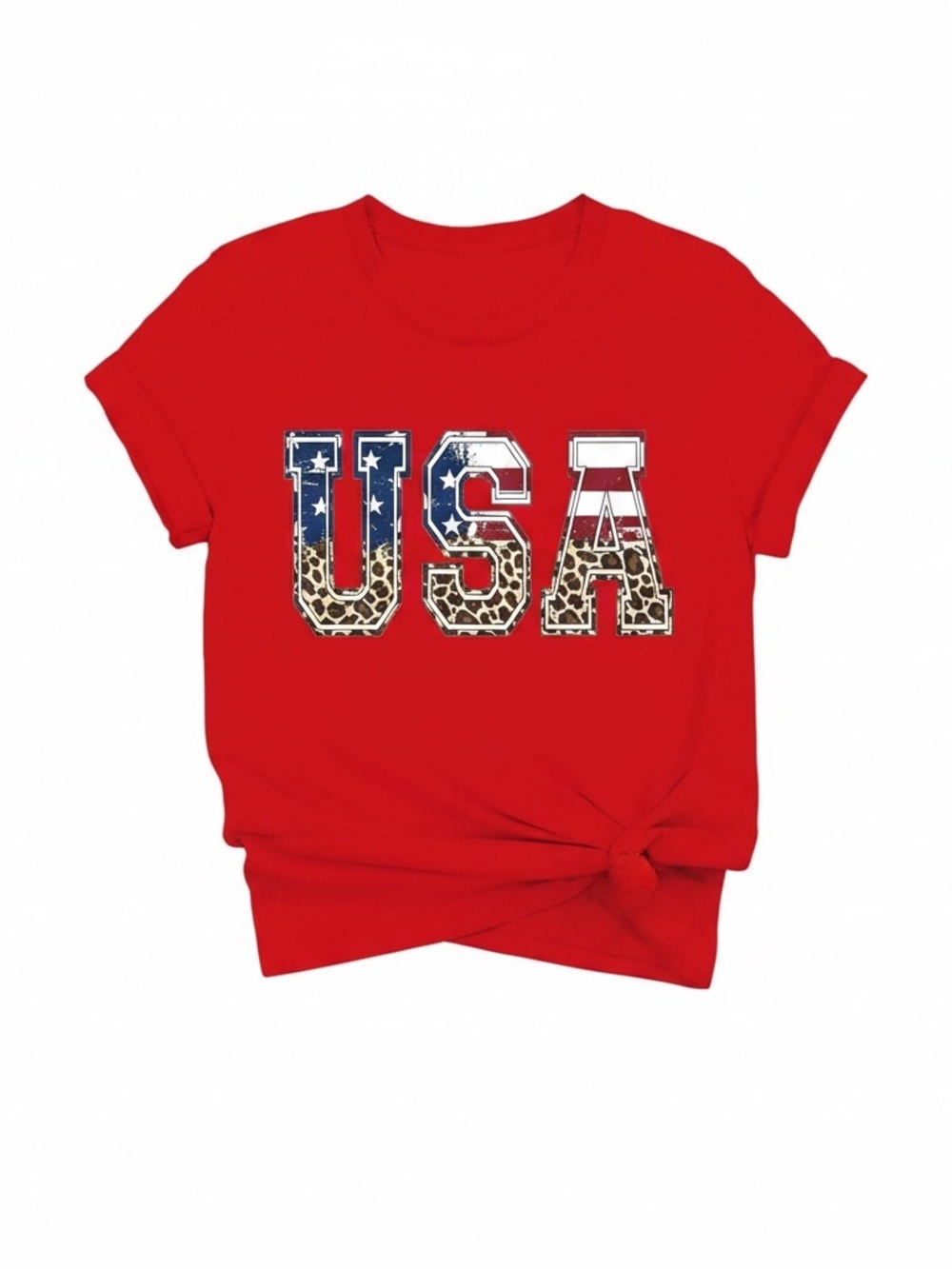 SOLD OUT Women’s USA T-Shirt with Animal Print Graphic - Picture 2 of 4